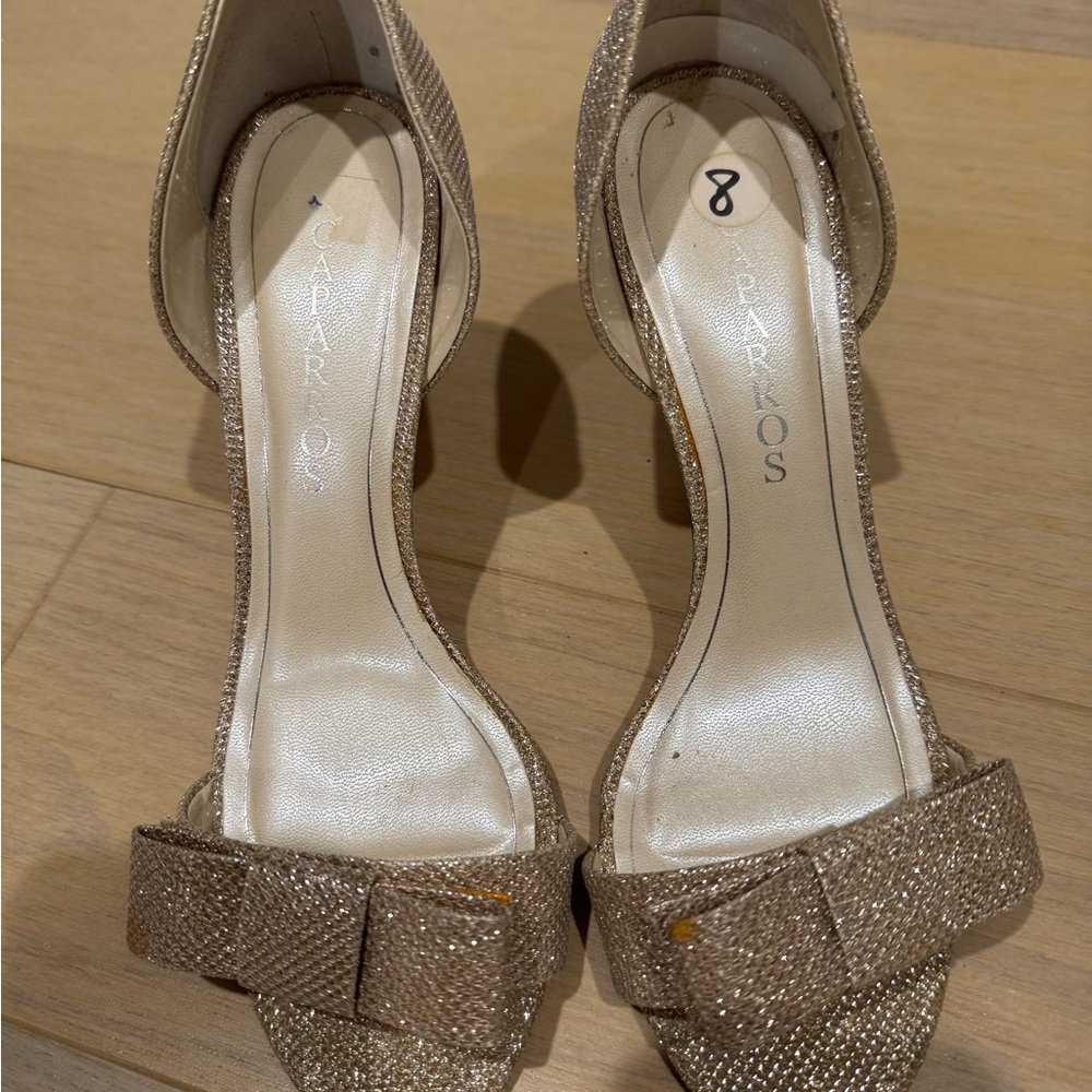 Caparros Sparkling Gold Bow Heels